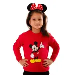 Red Sweatshirt with Mickey Mouse Print