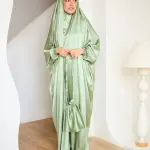 PISTACHE GREEN SATIN MALHAFA ISDAL