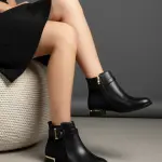 Ankle Boot with Low Heel and Side Buckle B-56