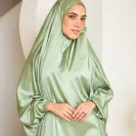 PISTACHE GREEN SATIN MALHAFA ISDAL