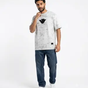 White Oversized Fashion T-Shirt with Chest Print