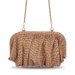 Ruched Golden Shimmer Evening Bag VS-56