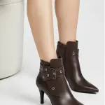 Boot Mid Heels Leather R-599