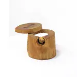 Natural Wooden Candle with Lid – Handmade Rustic Wooden Candle Holder