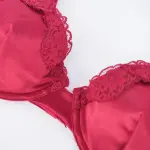 Red Lace Trim Comfort Bra Panty Set
