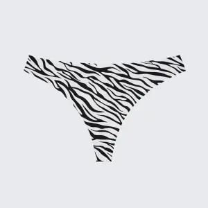 Seamless Ice Silk Low Rise Leopard Cotton Crotch Thong Panty