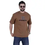Dark Cafe Chest and Back Print Oversize T-Shirt