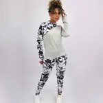 Blooming High Waist Purple Leggings