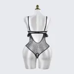 Sheer Lace Stitching Seductive See-Through Bodysuit