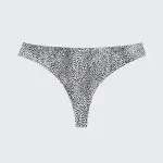 Seamless Ice Silk Low Rise Leopard Cotton Crotch Thong Panty