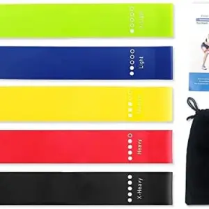 M D Stay Fit MD 100% Original Latex Resistance Band, Elastic Bands for Strength Training, Gym Loop Bands, Crossfit, Yoga Elastic Tension Rope, Hip Workout Equipment 5 Pack