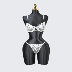 Floral Embroidery Lace Lingerie Set