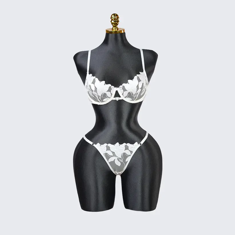 Floral Embroidery Lace Lingerie Set