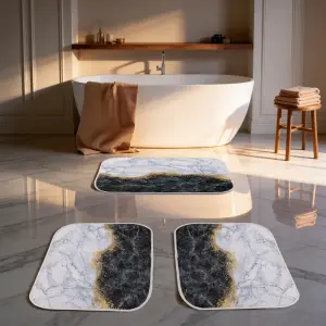 Golden Sand Digital Bathroom Set Non Slip 3Pieces