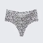 Women's Seamless Ice Silk Thong Underwear Leopard Print & Solid Color Panties