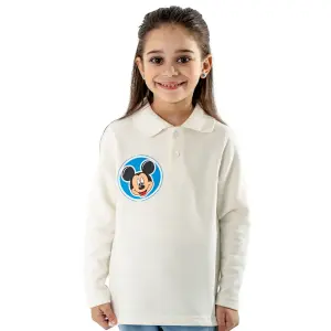 White Polo with Small Mickey Print 🤍