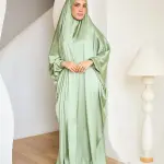 PISTACHE GREEN SATIN MALHAFA ISDAL