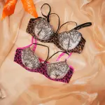 Leopard Floral Embroidery Lace Bra