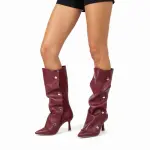 Modern Sculpted Folded Heel Boot B-51