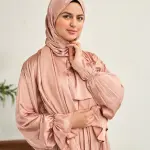 BLUSH PINK SATIN DRESS ISDAL