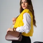 Asymmetric Flap Crossbody-brown