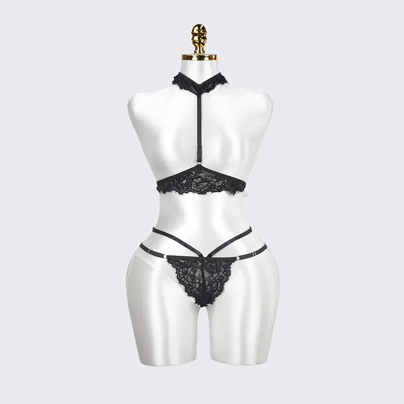 Plus Size Cupless Lingerie Bra Panty Set
