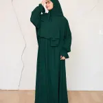 DARK GREEN CREPE DRESSY ISDAL