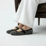 Suede studded Ballerina