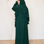 DARK GREEN CREPE DRESSY ISDAL