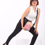 linen fabric Colorful Tiger Cross Bag