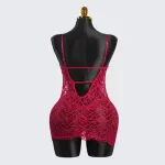 Crimson Enchantment Red Lace Nightdress