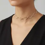 choker necklace with elegant wave design NE-22