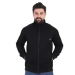 Black Corduroy Jacket with Chest Print