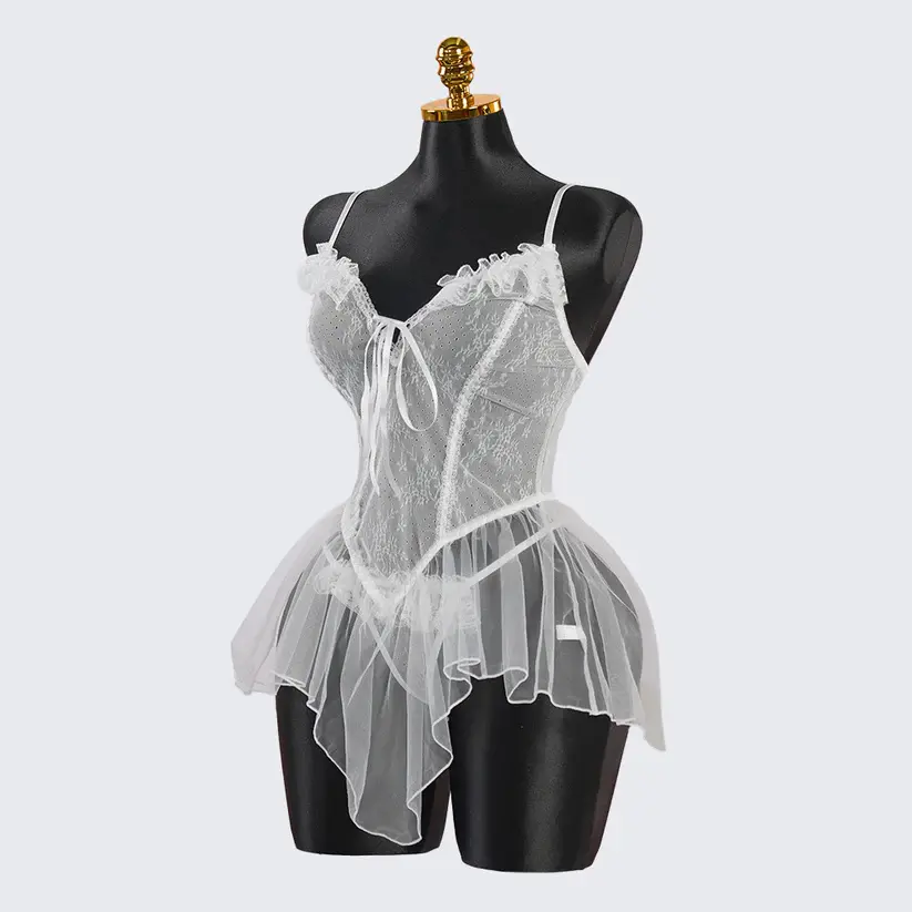 Lace Embroidery Bridal Lingerie Dress
