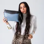 Chic Texture Clutch Bag-blue