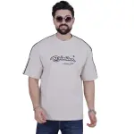 Silver Chest Print Oversize T-Shirt