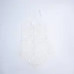 White Lace Embroidery See-Through Hollow Teddy Bodysuit