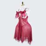 Plus Size Open Bust Adjustable Bow Spaghetti Strap Dress