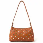 Studded Leather Shoulder Bag BA-53