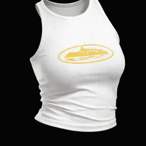 White in yellow corteiz top