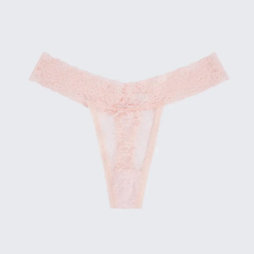 Plus Size Sheer Lace Thong Women's Sexy Lingerie Panty Set