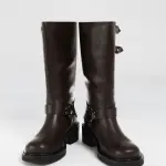 Black Leather biker boots