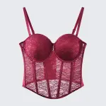 Red Floral Lace Sculpting Corset