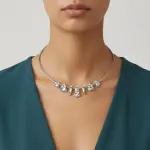 Abstract Metal Shapes Necklace N-74