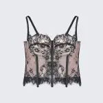 Women's Outerwear Lace Hollow Out Padded Corset Top