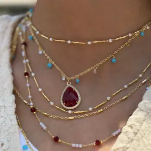 Sultana Teardrop Layered Necklace