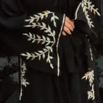 Noorva Best Seller Abaya – Gold & Silver Embroidered Elegance ✨🖤
