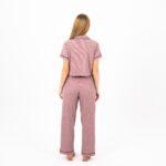 Elegant Buttoned Cotton Pajama Set