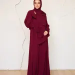 MAROON CREPE DRESSY ISDAL