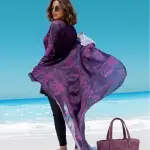 Purple Marble Burkini Set with Sarong & Skirt